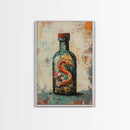 Snake in Bottle Canvas Print Dark Fantasy Art, Mysterious Wall Decor, Surrealism Artwork, Eclectic Home Decor, Gothic Wall Art