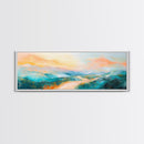 Pastel Sunset Landscape Canvas Print Mountain Wall Art, Serene Home Decor, Nature Painting, Bedroom Artwork, Minimalist Wall Decor