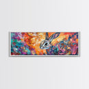 Colorful Abstract Rabbit Canvas Print, Vibrant Animal Wall Art, Boho Bunny Painting, Nature Wildlife Art, Playful Bedroom Decor