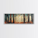 Autumn Forest Canvas Print, Rustic Fall Wall Art, Nature Landscape Painting, Cabin Decor, Earthy Tones, Cozy Living Room Art