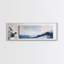 Blue Abstract Waves Canvas Print Minimalist Coastal Wall Art, Serene Seascape Painting, Modern Office or Living Room Decor, Gift Idea