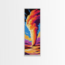 Geyser Eruption, Vibrant Nature, Framed Canvas Print, Yellowstone Art, National Park Decor, Outdoor Adventure, Living Room Wall Art