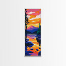 Vibrant Horizon, Fiery Sunset, Framed Canvas Print, Bold Sky Art, Modern Wall Decor, Living Room Accent, Nature Inspired Gift