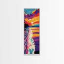 Ocean Wake, Vibrant Sunset Art, Coastal Canvas Print, Nautical Wall Decor, Beach House Art, Living Room Wall Art, Colorful Painting