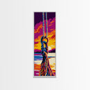 Swing Rope, Nautical Wall Art, Sunset Canvas Print, Coastal Home Decor, Beach House Art, Living Room Artwork, Boho Aesthetic