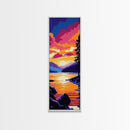 Tranquil Lake, Forest Reflection, Framed Canvas Print, Serene Nature Wall Art, Zen Decor, Vibrant Sunset Painting, Bedroom Artwork