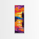 Sunset Pier, Lakeside Art, Vibrant Wall Decor, Summer Evening, Canvas Print, Boho Style, Living Room Art, Nature Inspired