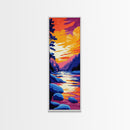 Sunset River, Nature Wall Art, Vibrant Landscape, Framed Canvas Print, Colorful Wilderness, Cabin Decor, Living Room Art, Boho Art