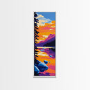 Mountain Reflection, Scenic Landscape, Vibrant Sunset, Framed Canvas Print, Wilderness Decor, Nature Inspired Art, Office Wall Art, Boho