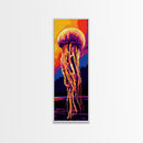 Jellyfish Glow, Ocean Fantasy, Underwater Art, Framed Canvas Print, Coastal Home Decor, Surreal Wall Art, Sea Life Aesthetic, Beach Art