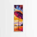 Beach Umbrella, Colorful Seaside Art, Summer Scene, Relaxing Coastal Decor, Bright Vacation Home Print, Tropical Wall Art, Canvas Print