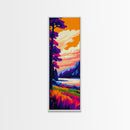 River, Trees, Autumn, Sunset, Framed Canvas Print, Nature Wall Art, Rustic Home Decor, Cabin Art, Fall Landscape, Living Room Wall Art