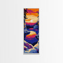 Sunset Lake, Colorful Landscape, Nature Wall Art, Framed Canvas Print, Boho Decor, Living Room Art, Rustic Home, Autumn Art