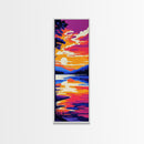 Tranquil Lake, Sunset Reflection, Framed Canvas Print, Nature Wall Art, Living Room Decor, Autumn Landscape, Serene Art