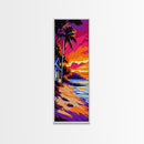 Tropical Paradise, Palm Trees, Sunset Beach Art, Coastal Home Decor, Vibrant Wall Art, Boho Beach House, Canvas Print, Living Room Art