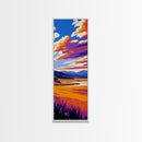 Mountain Meadow, Sunset Landscape, Nature Lover Art, Vibrant Sky Scene, Cozy Cabin Decor, Canvas Print, Bedroom Wall Art