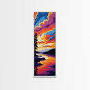 Serene Lake Sunset, Framed Canvas Print, Nature Wall Art, Reflective Water Scene, Cabin Decor, Relaxing Home Vibe, Boho Style