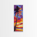 Tropical Palm Sunset, Canvas Print, Vibrant Beach Art, Island Escape Wall Decor, Summer Home Aesthetic, Coastal Living Room Art