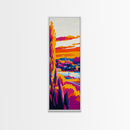 Golden Prairie, Sunset Horizon, Wheat Field, Rural Scene, Framed Canvas Print, Rustic Farmhouse Art, Autumn Wall Art, Cozy Decor