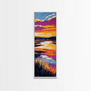River Sunset, Nature, Canvas Print, Rustic Wall Art, Lodge Home Decor, Tranquil Water Scene, Cabin Artwork, Vibrant Nature Print