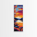 Sunset Reflection, Mountains, Framed Canvas Print, Tranquil Nature Art, Relaxing Home Decor, Lake Scene Wall Art, Cabin Aesthetic Print
