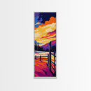 Country Sunset, Rustic Fence, Autumn Decor, Framed Canvas Print, Farmhouse Wall Art, Landscape Print, Living Room Art, Western Style