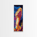 King Cobra, Vibrant Reptile, Wildlife Art, Canvas Print, Snake Painting, Bold Color Home Decor, Nature Lover Gift, Office Wall Art