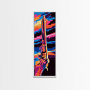 Western Gun Art, Cowboy Wall Decor, Vibrant Pistol Print, Rustic Wall Art, Man Cave Poster, Pop Art, Framed Canvas Print