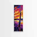 Wild West Rifle, Vibrant Gun Wall Art, Cowboy Western Decor, Sunset Painting, Rustic Home Art, Framed Canvas Print