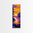 Sunset Lake View, Tranquil Nature Art, Colorful Landscape Print, Cabin Wall Art, Living Room Decor, Framed Canvas Print