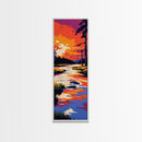 Sunset River Landscape, Vibrant Fall Art, Warm Nature Print, Relaxing Home Decor, Rustic Cabin Wall Art, Framed Canvas Print