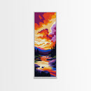 Canyon Sunset Scene, Vibrant Nature Wall Art, Desert Landscape Print, Warm Color Home Decor, Living Room Art, Framed Canvas Print