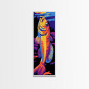 Golden Fish, Fishing, Bold, Vibrant, Canvas Print, Fisherman Wall Art, Outdoor Enthusiast Decor, Man Cave Artwork, Unique Nature Art