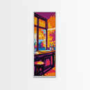Vibrant Bar Scene, Sunset Wall Art, Modern Decor, Framed Canvas Print, Colorful Home Art, Warm Tones, Dining Room Art, Rustic Aesthetic