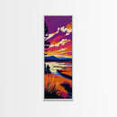 Serene Lakeside, Sunset Reflection, Nature Art, Framed Canvas Print, Vibrant Landscape, Modern Home Decor, Bedroom Wall Art, Bold Colors