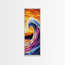 Ocean Wave, Sunset Surf, Coastal Art, Canvas Print, Beach House Decor, Living Room Wall Art, Vibrant Seascape, Nautical Theme