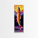 Leaping Trout, Fishing Wall Art, Vibrant Nature Scene, Canvas Print, Outdoor Enthusiast Decor, Lodge Wall Art, Rustic Home Decor