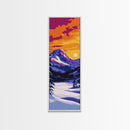 Snowy Mountain, Winter Landscape, Framed Canvas Print, Cozy Wall Art, Christmas Decor, Nature Art, Bedroom Wall Art, Cabin Decor