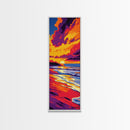 Sunset Glow, Vibrant Sky, Nature Art, Framed Canvas Print, Modern Wall Art, Boho Decor, Landscape Painting, Living Room Wall Art