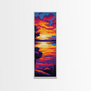 Coastal Glow, Sunset View, Seascape Art, Canvas Print, Beach House Decor, Vibrant Wall Art, Modern Painting, Living Room Art