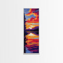 Vibrant Sunset, Water Reflections, Dreamy Landscape, Framed Canvas Print, Nature Painting, Relaxing Art, Living Room Wall Decor
