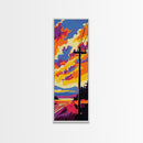 Power Lines, Sunset Sky Art, Road Trip Aesthetic, Vibrant Landscape Print, Colorful Nature Scene, Wanderlust Decor, Framed Canvas Print