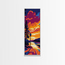 Roadside Sign, Sunset Highway Art, Scenic Landscape Painting, Rustic Wall Decor, Adventure Art, Living Room Wall Art, Canvas Print