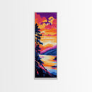 Mountain Lake, Peaceful Nature Art, Sunset Landscape Painting, Outdoor Adventure Decor, Cabin Wall Art, Rustic Living Room, Canvas Print
