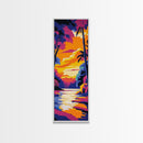 Tropical River, Exotic Nature Art, Vibrant Sunset Painting, Jungle Wall Decor, Boho Living Room Art, Lush Landscape, Canvas Print