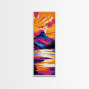 Mountain Sunset, Vibrant Nature Art, Bold Landscape Painting, Adventure Decor, Cabin Wall Art, Boho Living Room Art, Framed Canvas Print