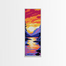 Lake Reflection, Tranquil Nature Art, Sunset Landscape Painting, Zen Wall Decor, Serene Living Room Art, Canvas Print
