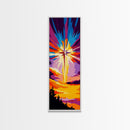 Radiant Cross, Christian Art, Spiritual Wall Art, Divine Light, Framed Canvas Print, Church Decor, Religious Home, Faithful Decor