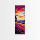 Rolling Hills Sunset, Vibrant Nature Art, Bohemian Wall Decor, Canvas Print, Autumn Country Landscape, Warm Aesthetic, Rustic Home