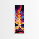 Bonfire Glow, Vibrant Flames, Framed Canvas Print, Cozy Fall Decor, Cabin Wall Art, Rustic Camping Aesthetic, Nature Lover Gift
